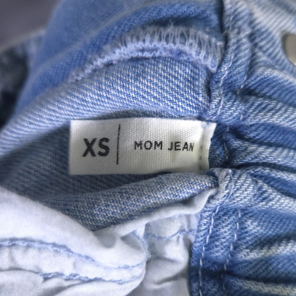 PACSUN Busted Blue Paperbag Waist Mom Jean Highrise‎ Tapered Leg Relaxed Size XS - Picture 7 of 9